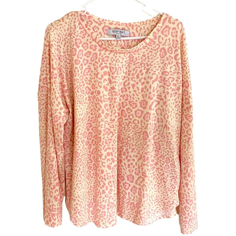 ELLEN TRACY CHEETAH PRINT Lounge pajama top only XL